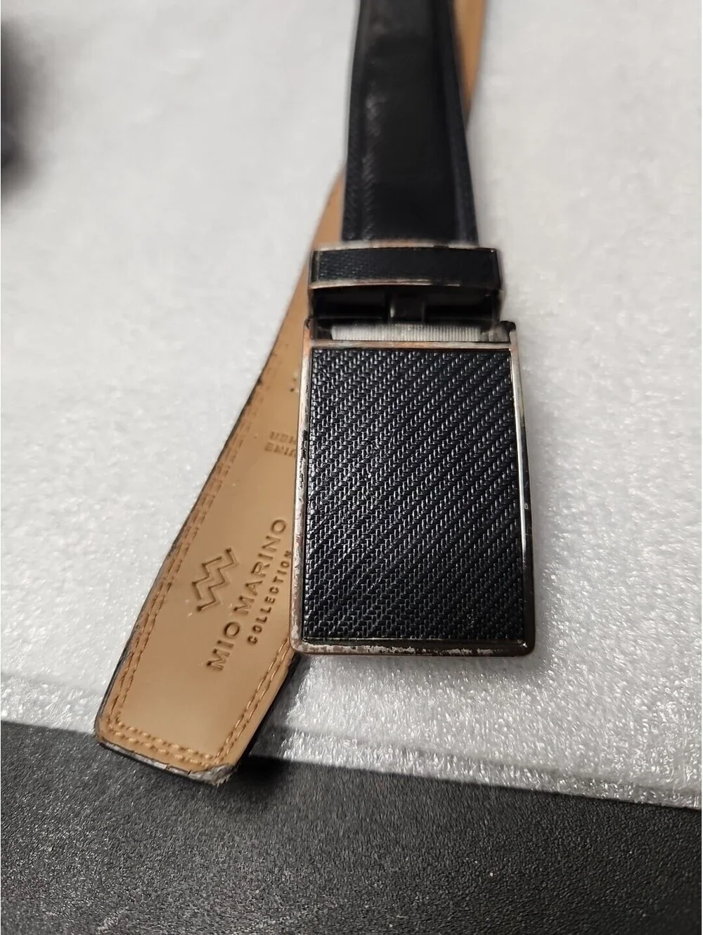 Mio Marino Men's Italian Leather Black Belt Sz 32!.
